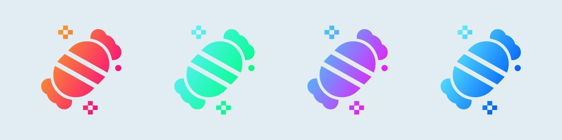 Candy solid icon in gradient colors. Lollipop signs vector illustration.