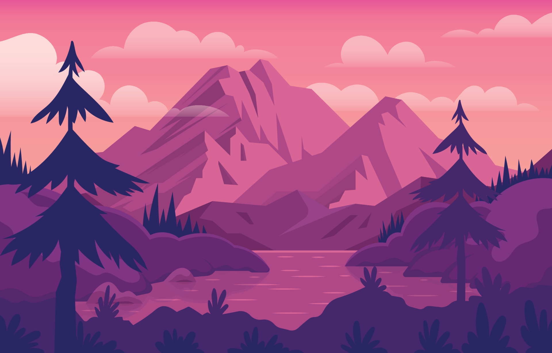 Purple Monochromatic Nature Landscape Background 23059405 Vector Art at