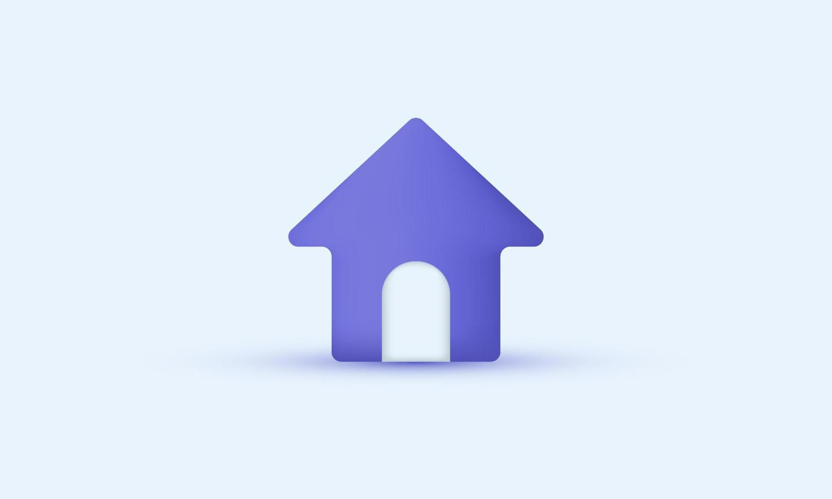 3d realistic cartoon illustration minimal house symbol real estate mortgage icon trendy modern style object symbols isolated on background vector