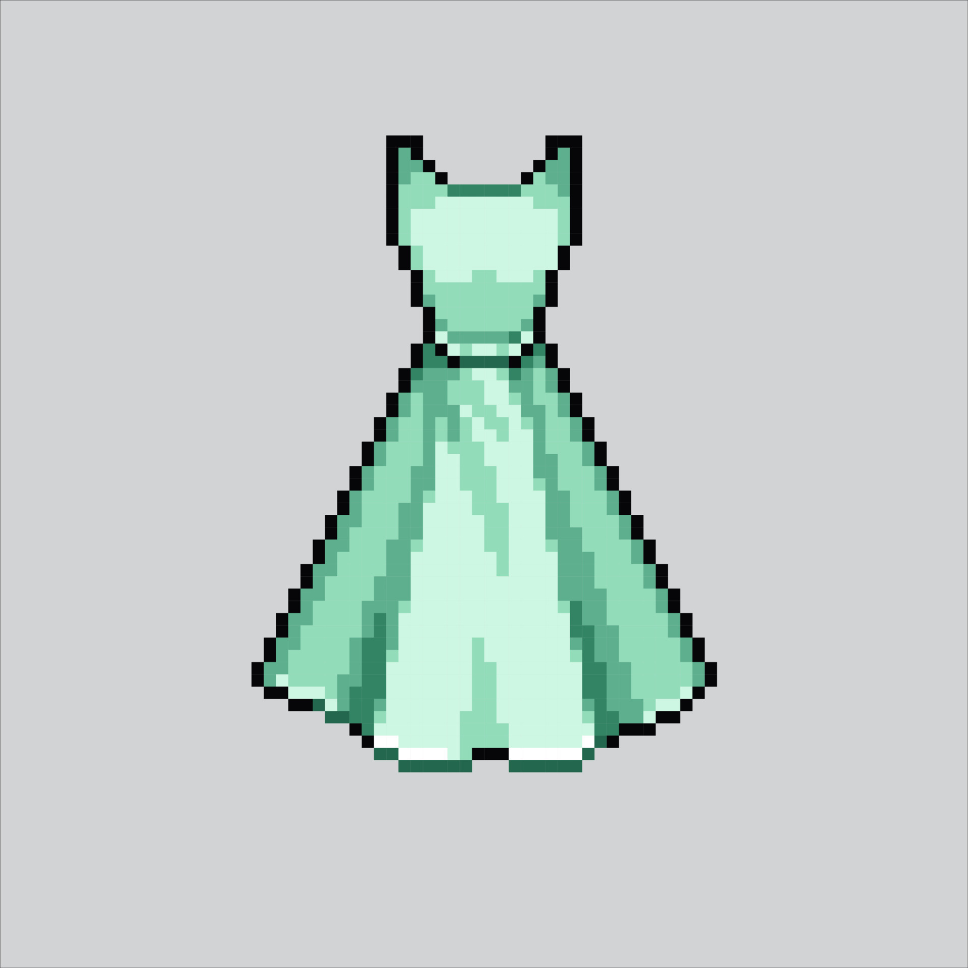 Pixel art illustration dress. Pixelated female dress. women dress