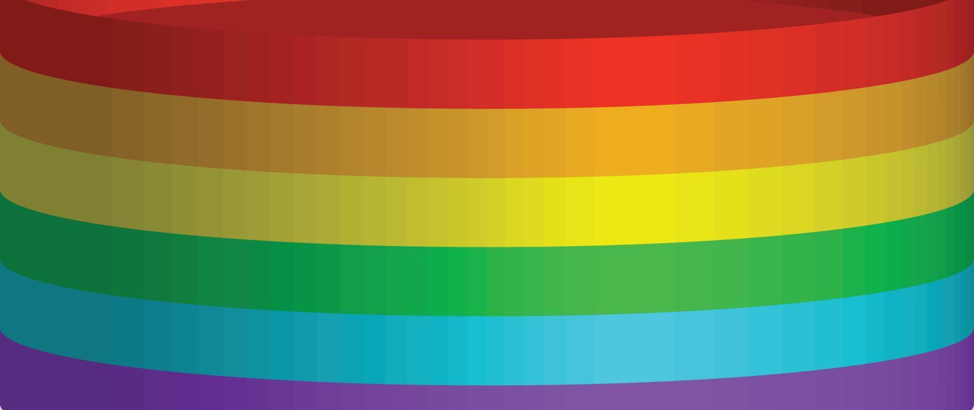 Happy Pride month background. LGBTQ community symbols with gradient rainbow ribbon. Design for celebration against violence, bisexual, transgender, gender equality, rights concept. vector