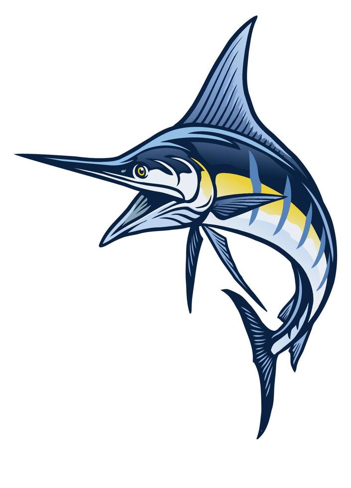 marlin fish mascot vector