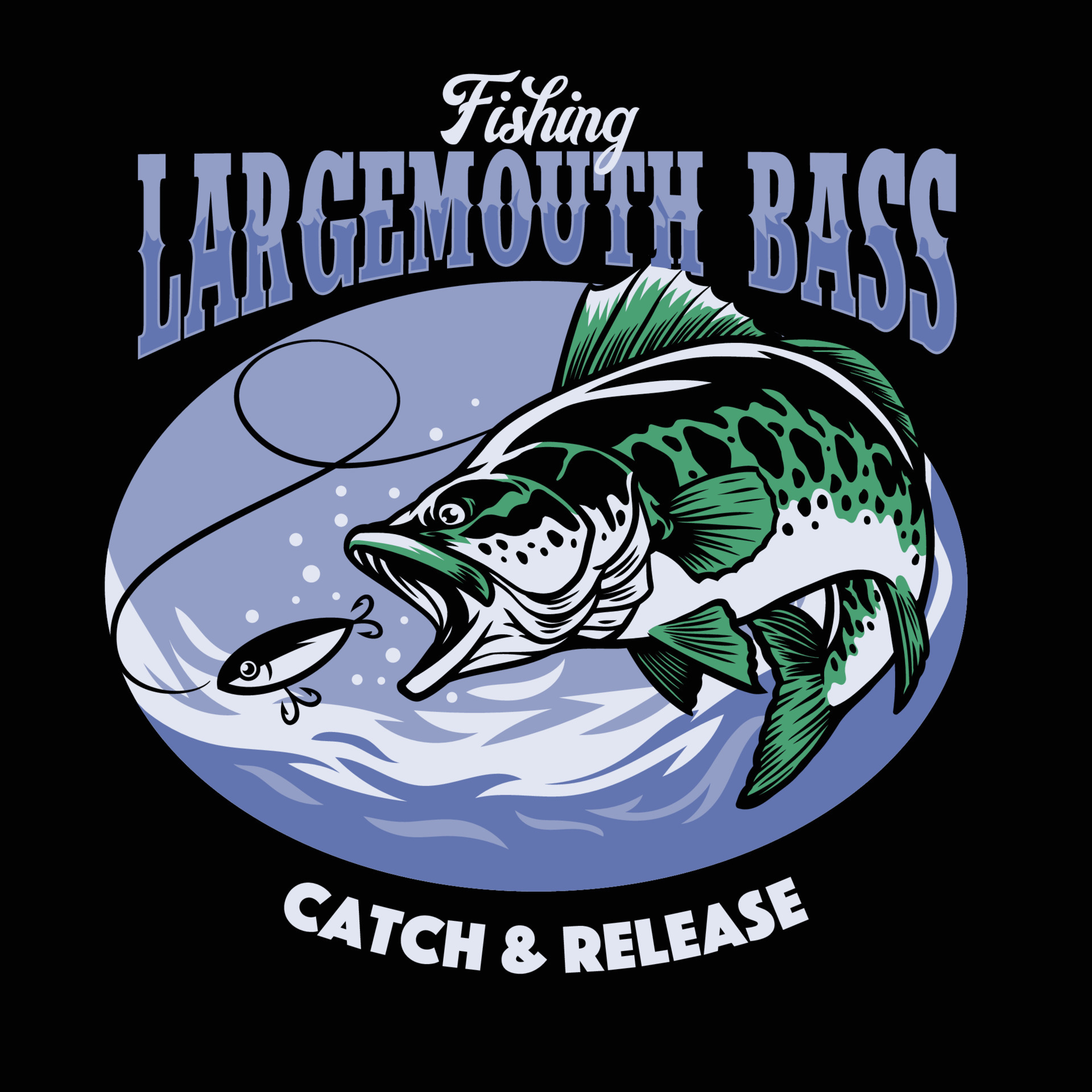 fishing largemouth bass t-shirt design 23059718 Vector Art at Vecteezy
