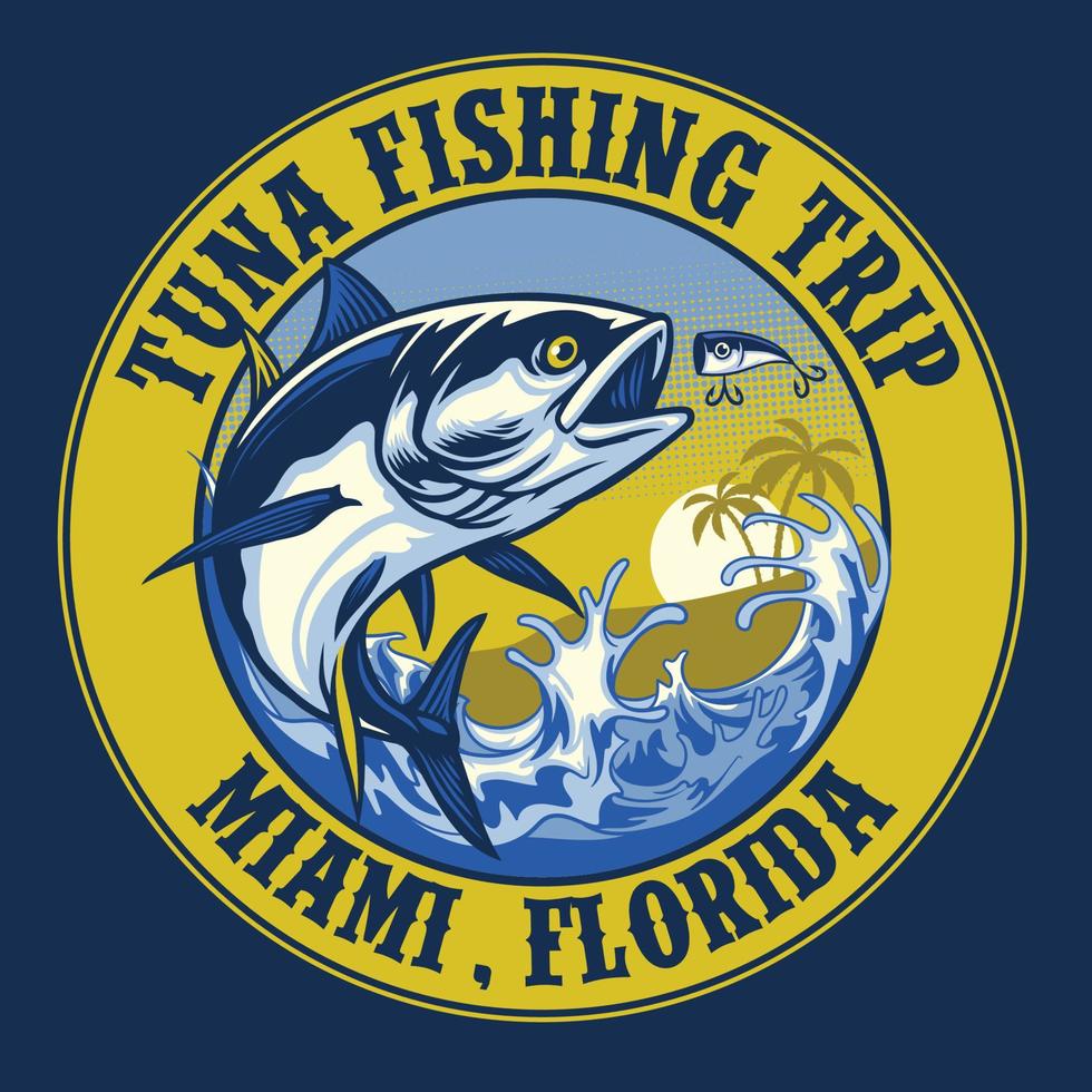 shirt design of tuna fishing 23059735 Vector Art at Vecteezy