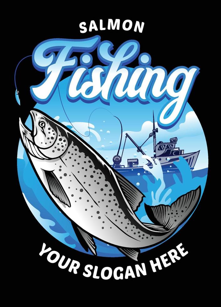 fishing salmon design vector
