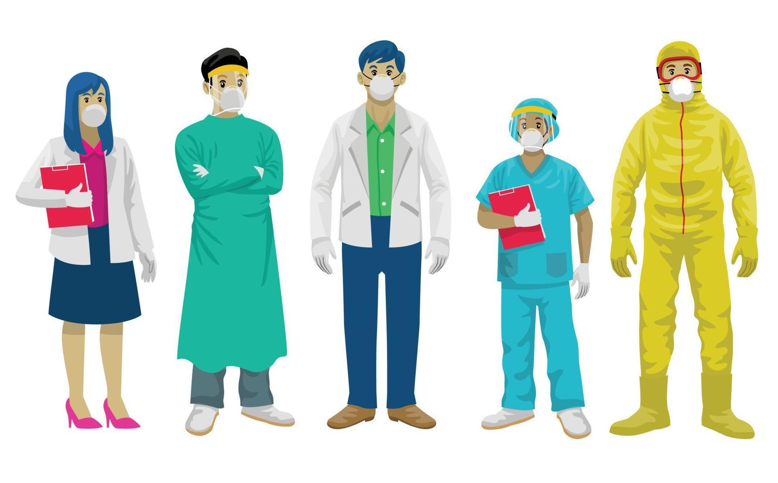 medical staff set vector