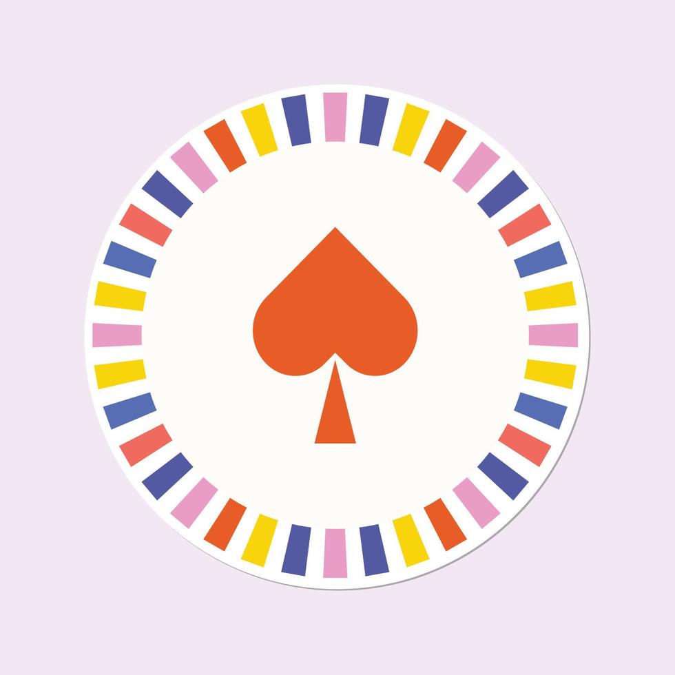 Retro poker gamble shape vector illustration