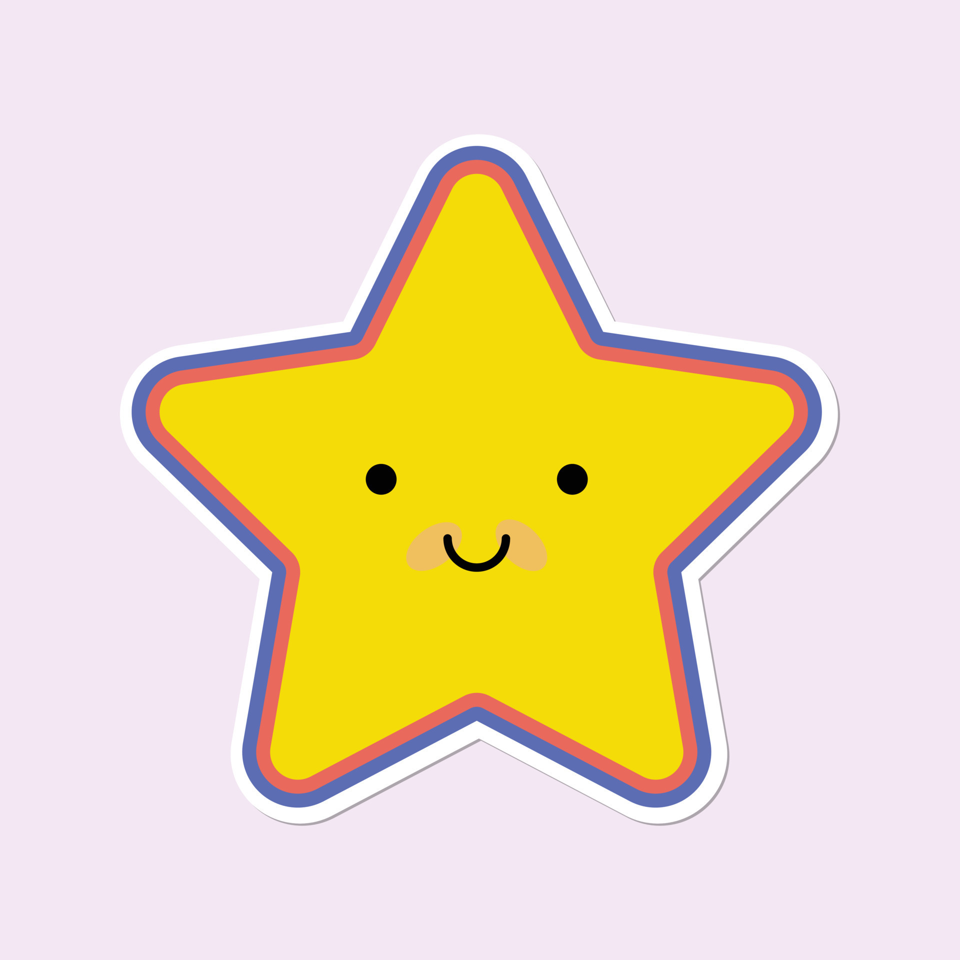 Cute hand-draw kawaii star printed vector illustration 23059939 ...