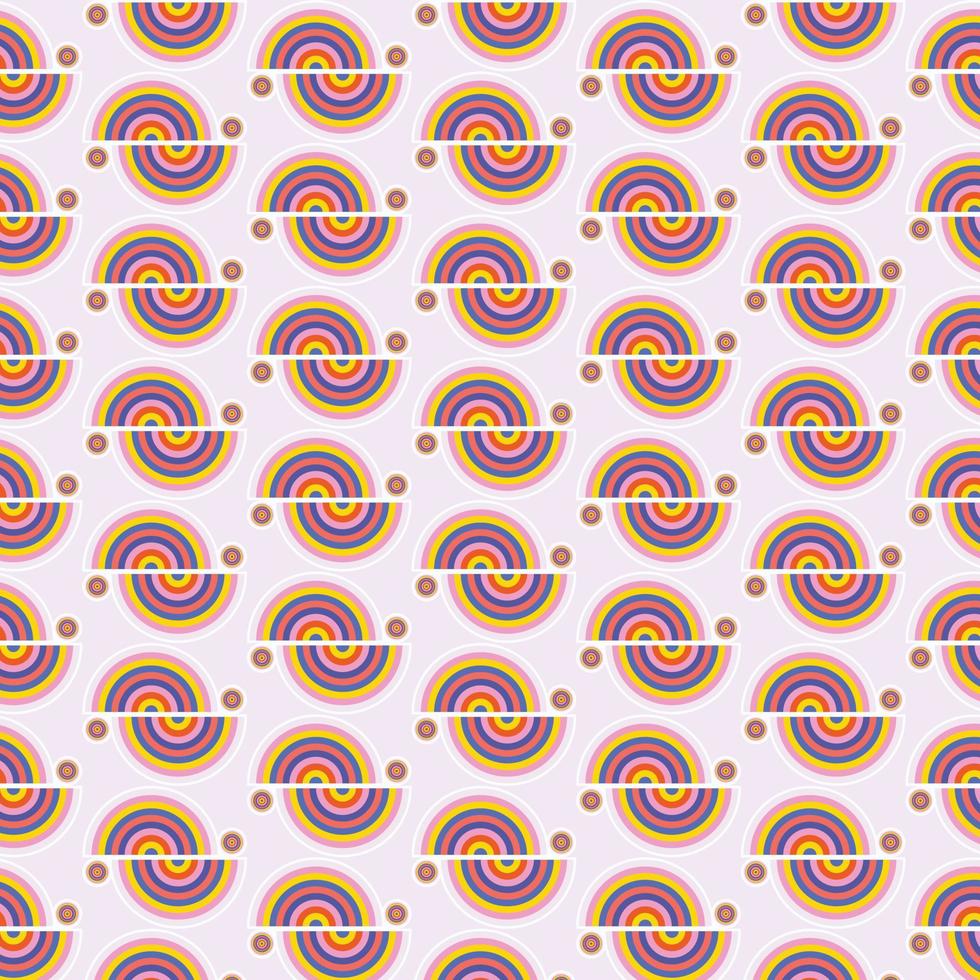 Abstract retro rainbow geometric background pattern vector