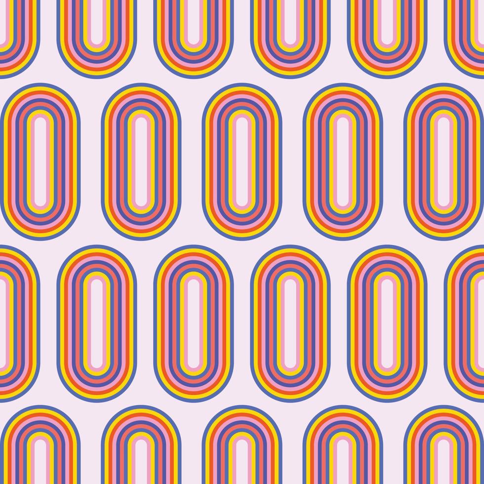 Retro rounded rainbow infinity background pattern vector