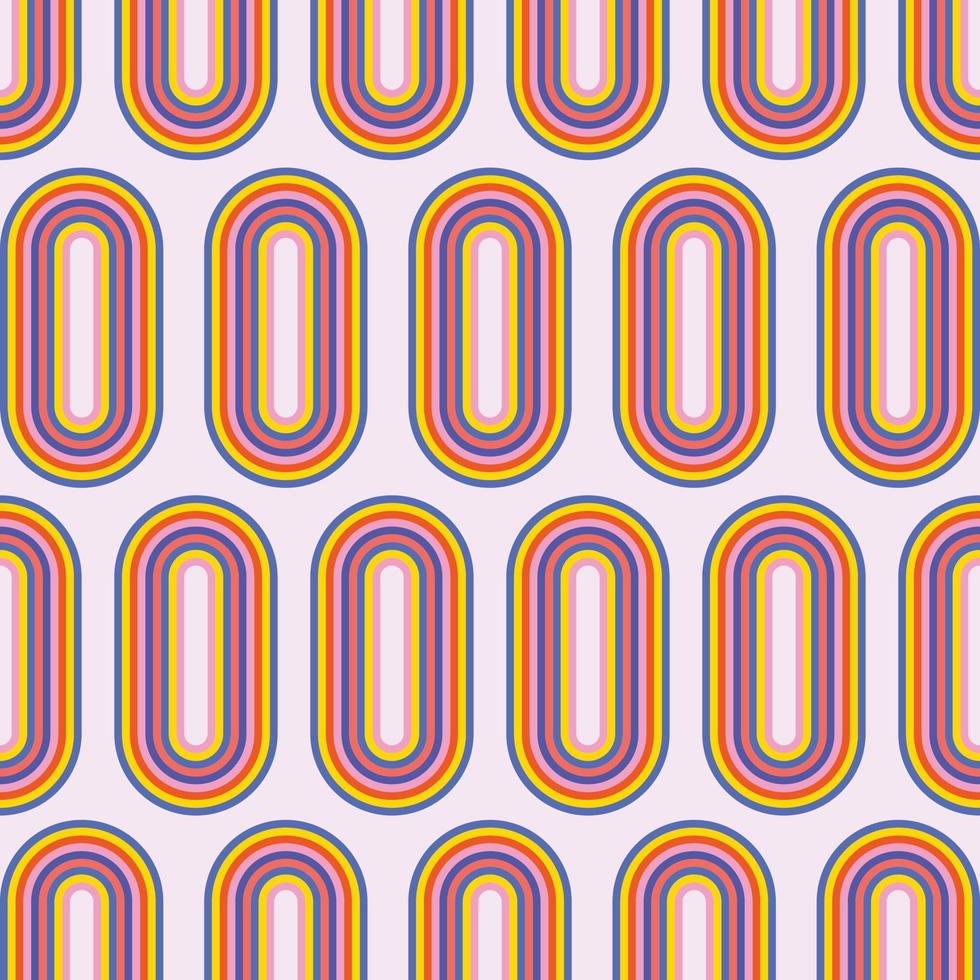 Retro rounded rainbow infinity background pattern vector