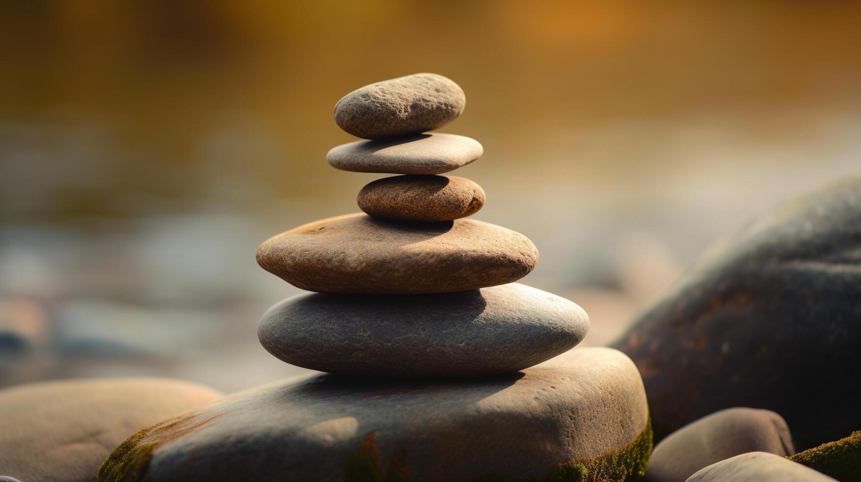 stack of stones on beach photo