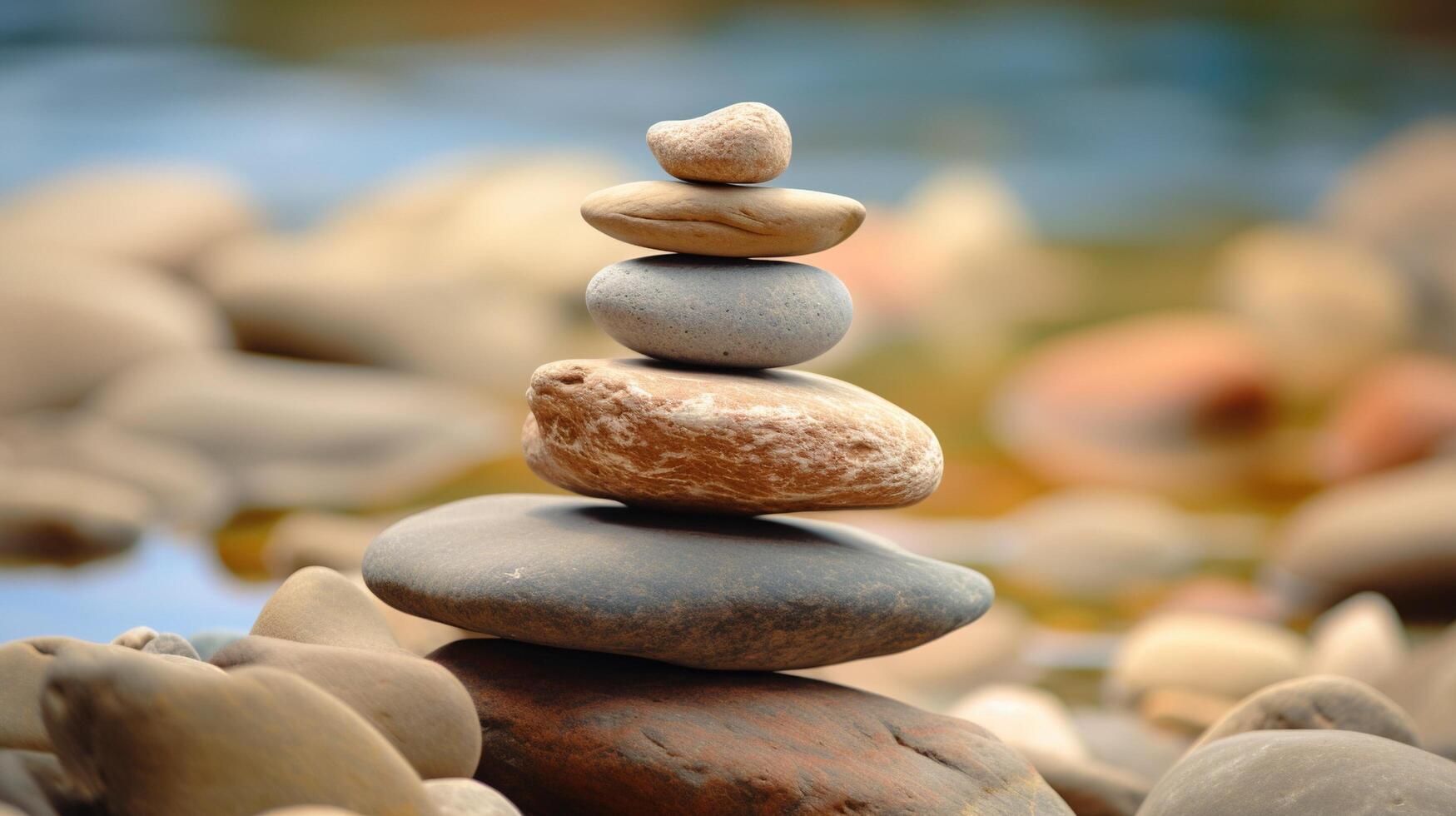 stack of stones on beach photo