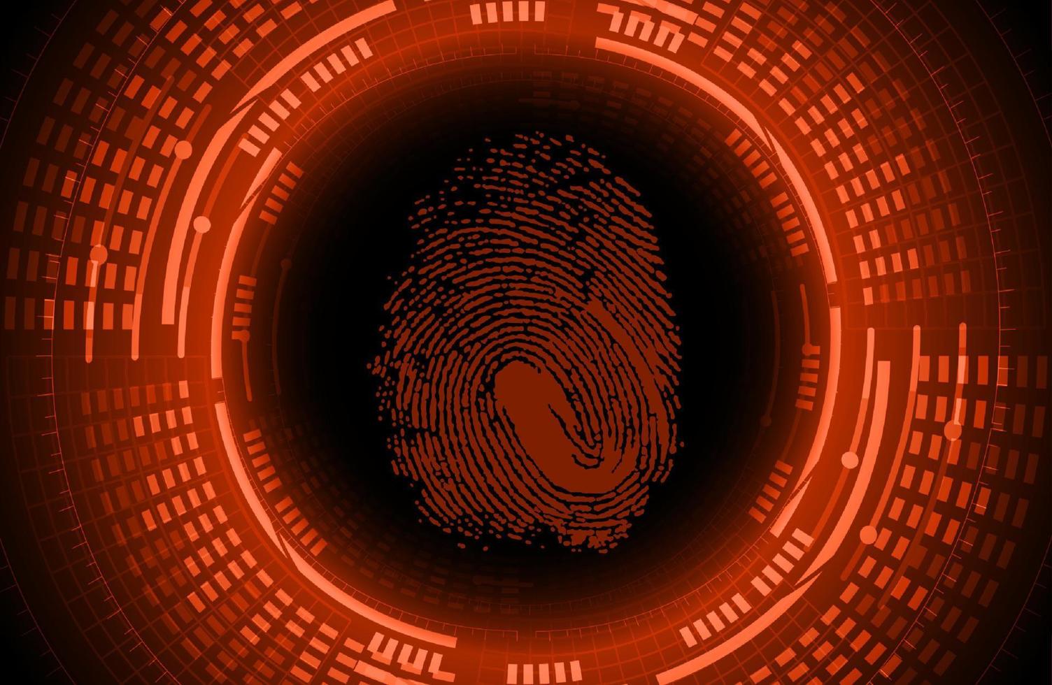 Modern Cybersecurity Technology Background with finger print vector