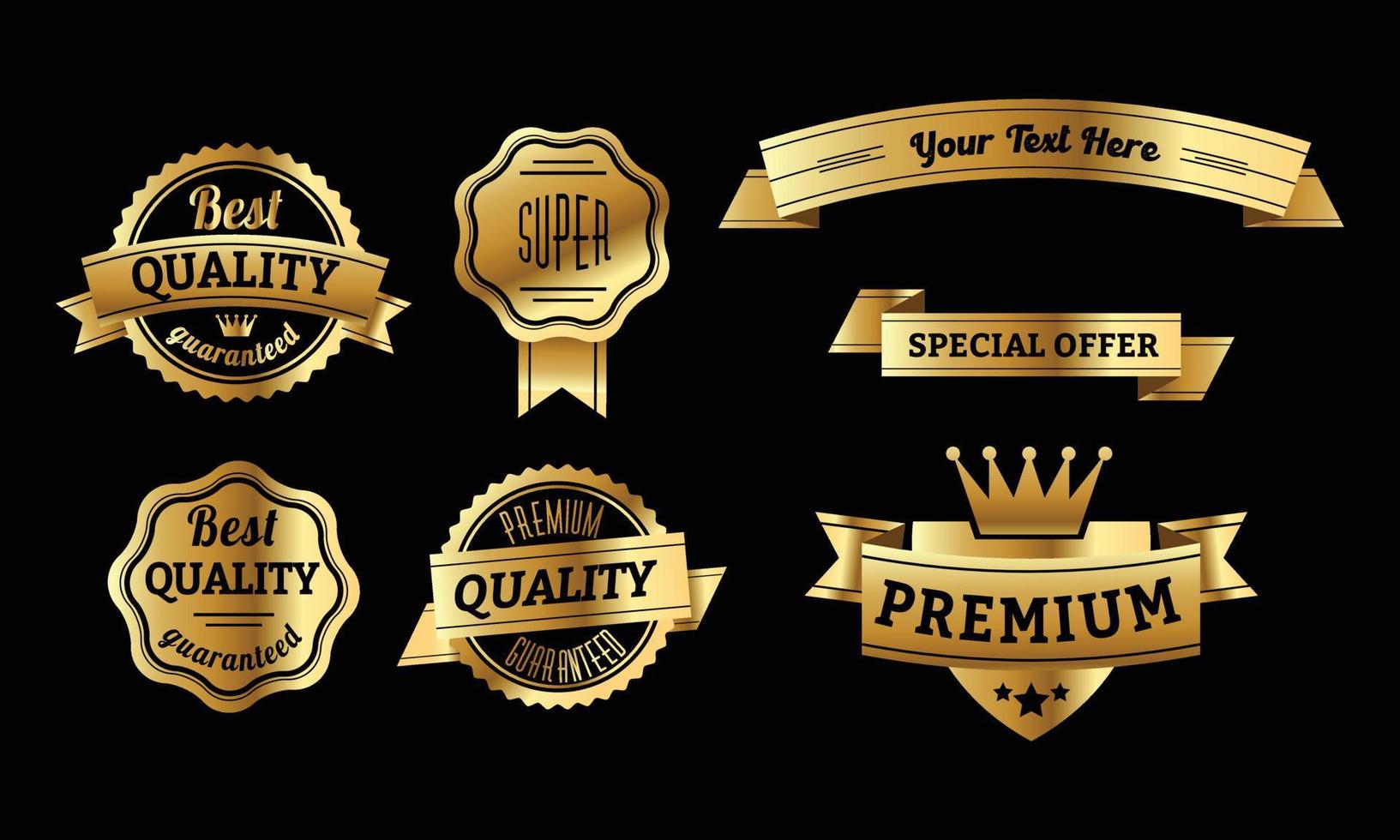 Set of golden best seller badge and labels. Vector illustration for business purpose