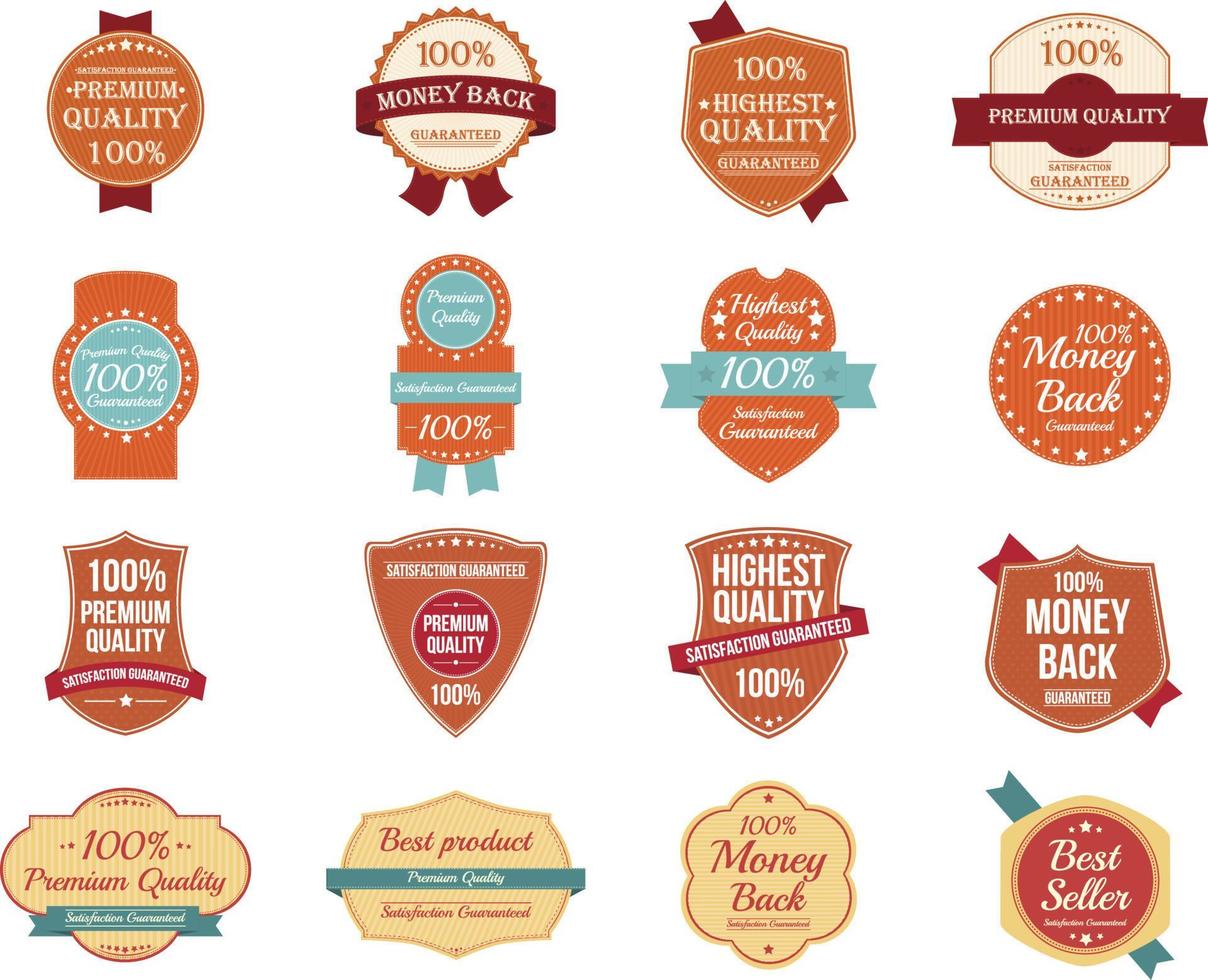 Set of premium quality badge and labels. Vector illustration for business purpose