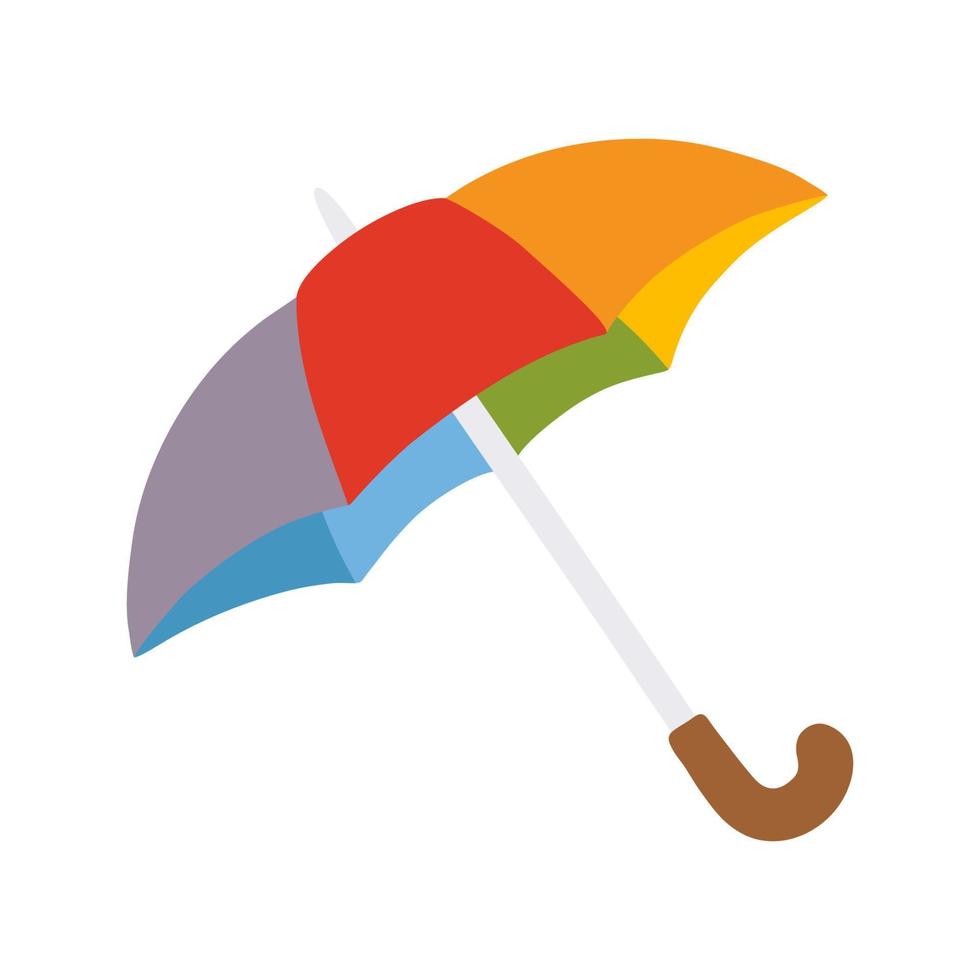 doodle rainbow umbrella icon vector