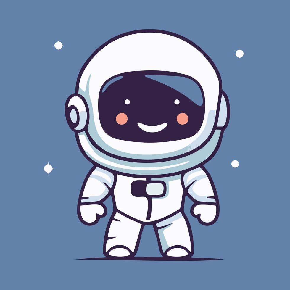 cute astronaut mascot vector cartoon style