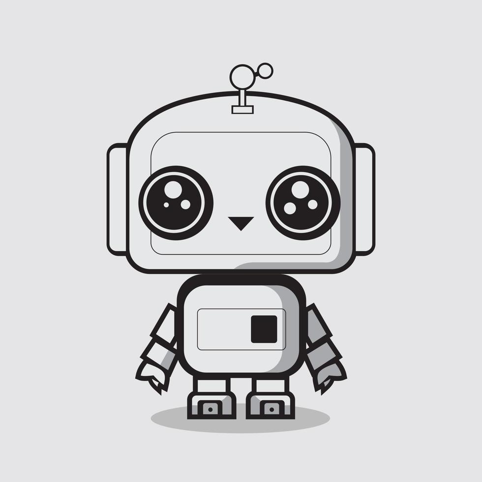 Vector cute robot icon illustration. techology robot icon concept