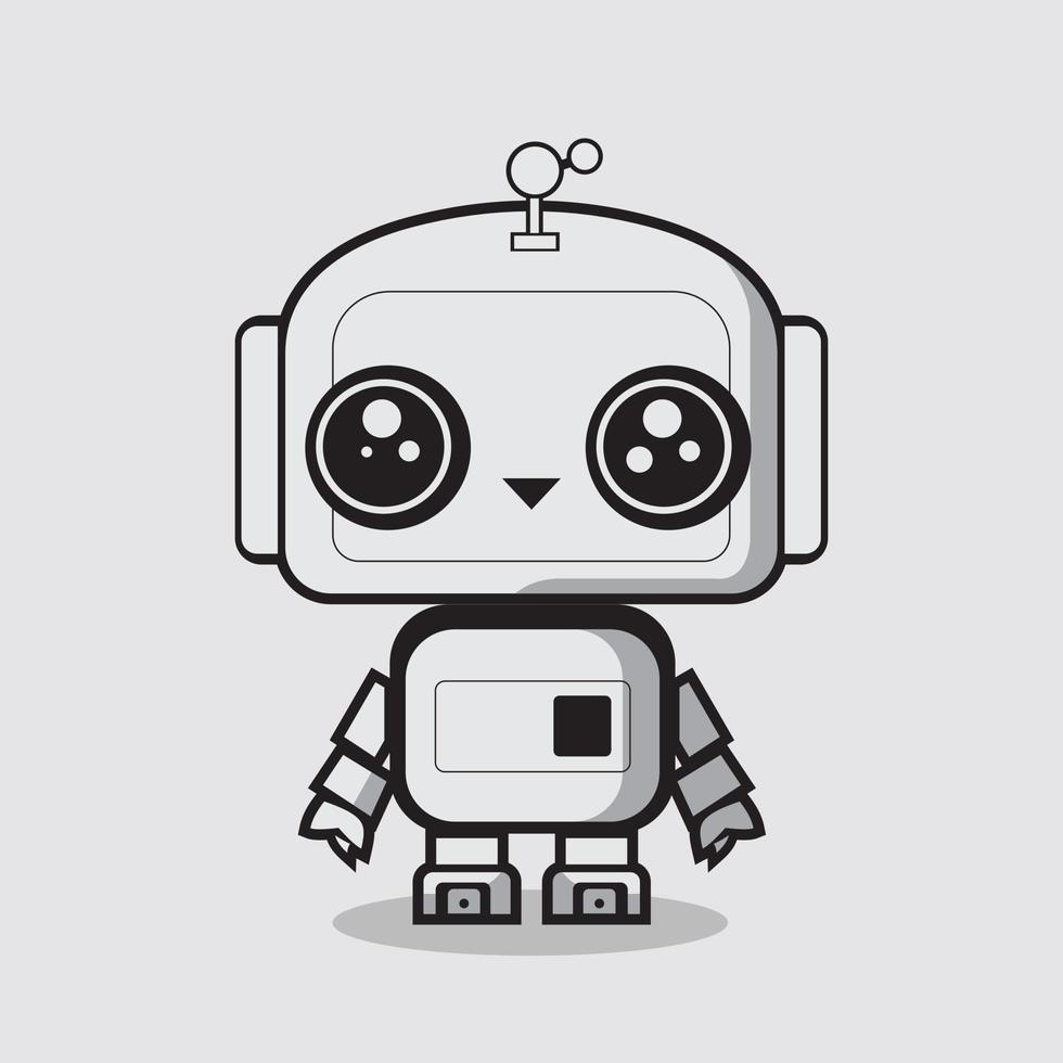 Vector cute robot icon illustration. techology robot icon concept isolated . flat cartoon style