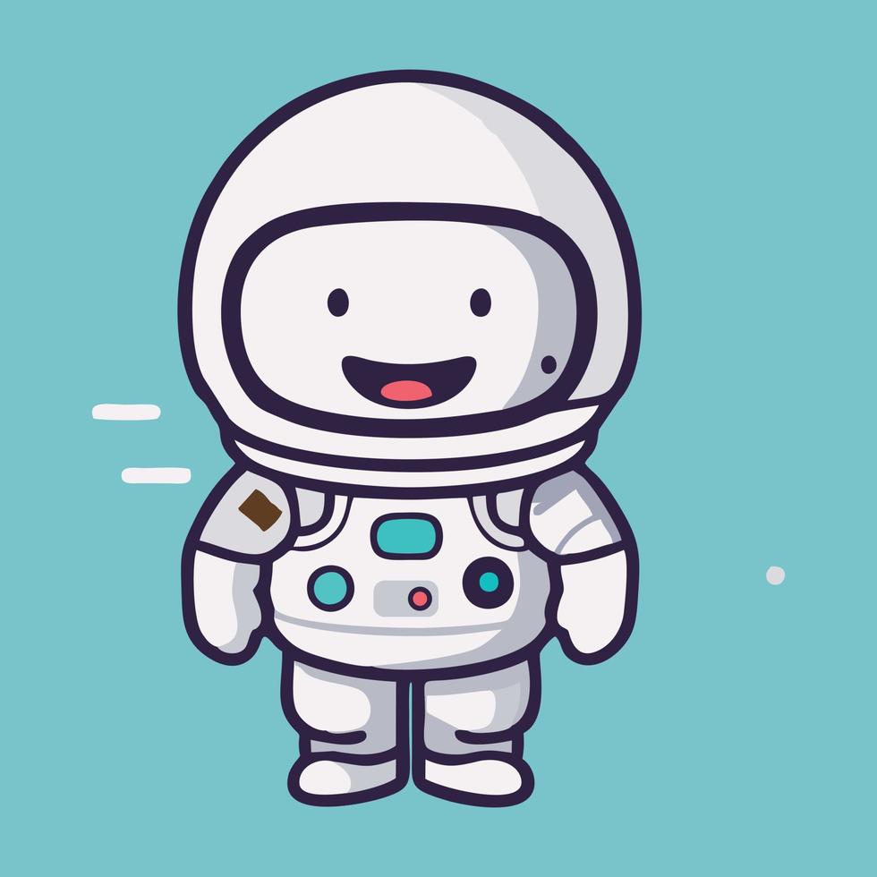 linda astronauta mascota vector dibujos animados estilo