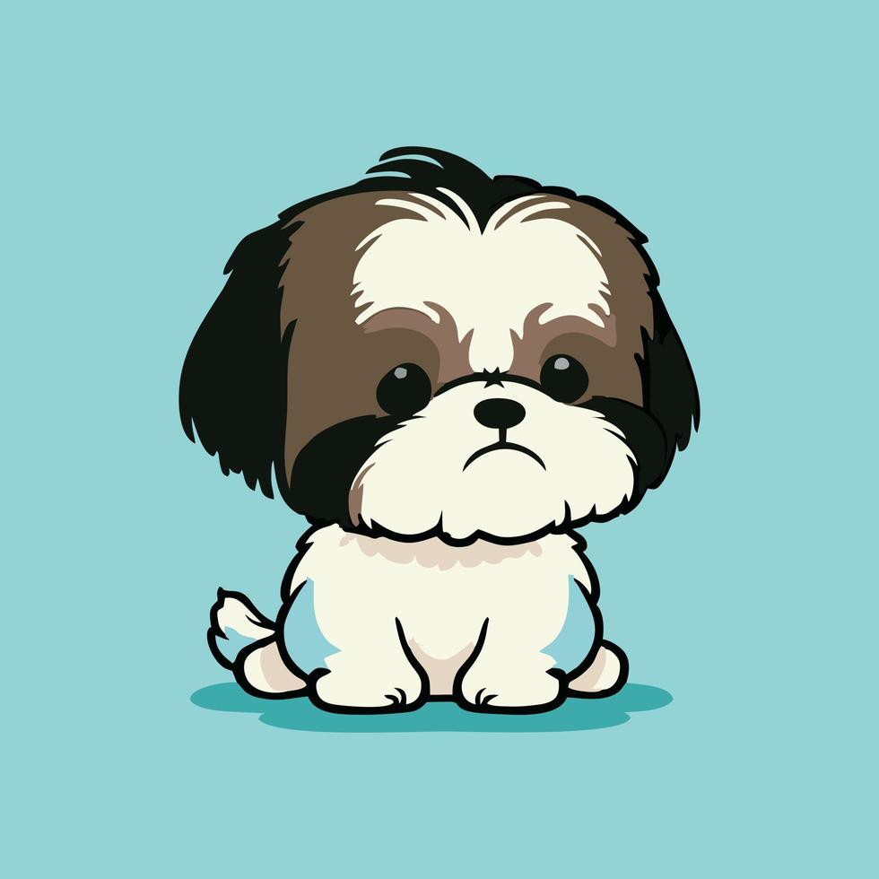 Cute dog puppy chibi mascot vector cartoon style