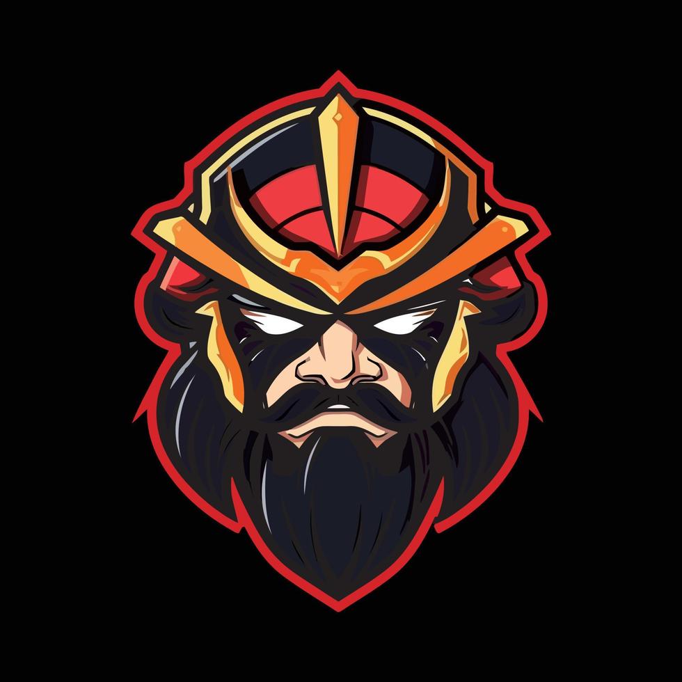 vector samurai esport mascot design illustration