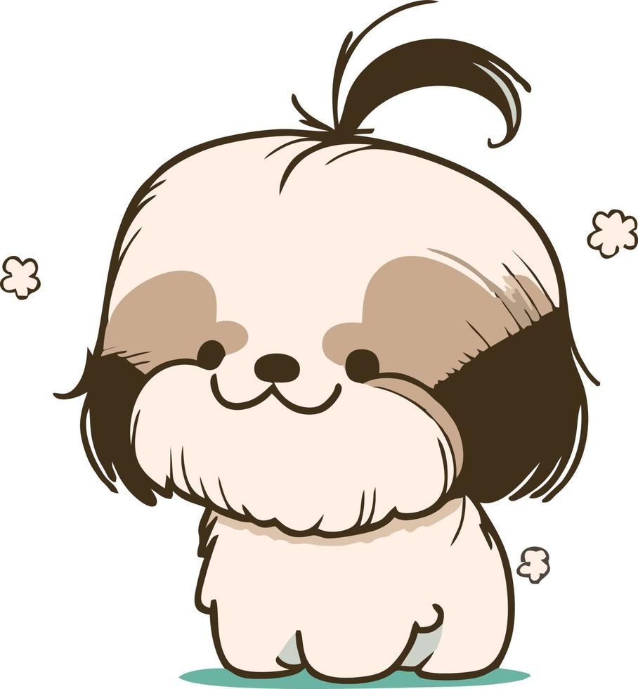 linda perro perrito chibi mascota vector dibujos animados estilo