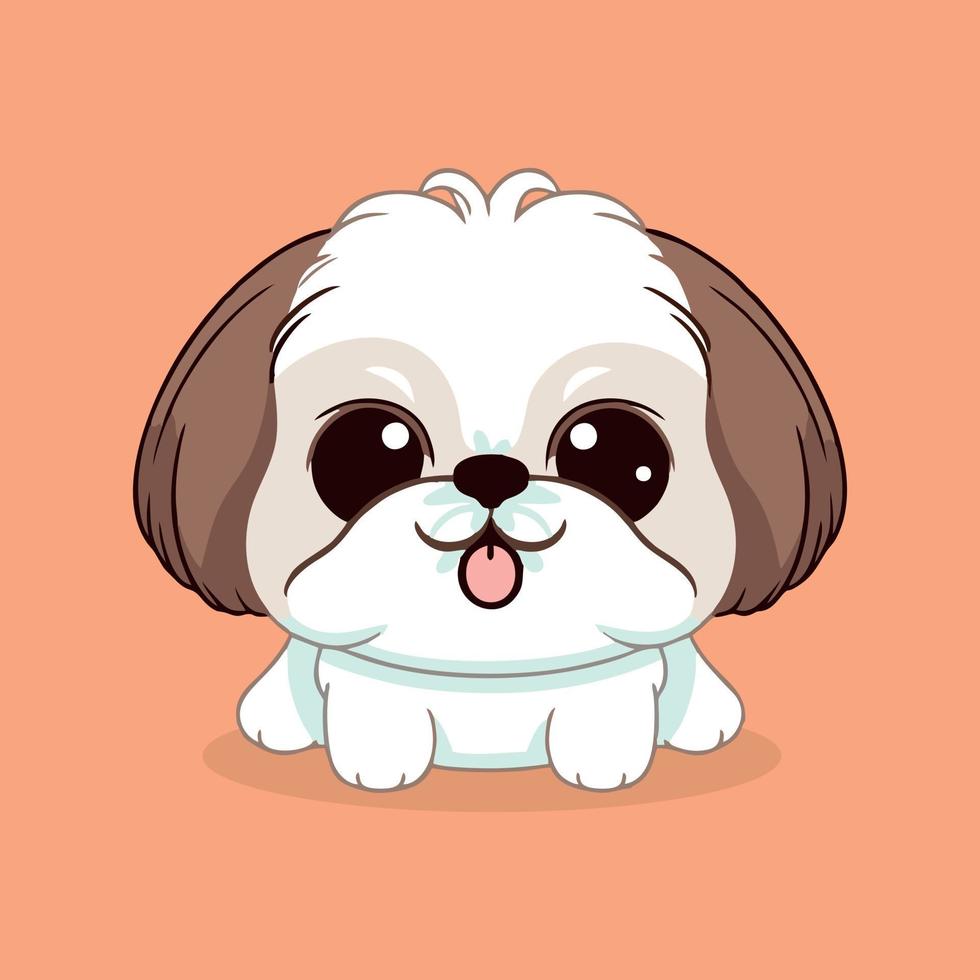 Cute dog puppy chibi mascot vector cartoon style