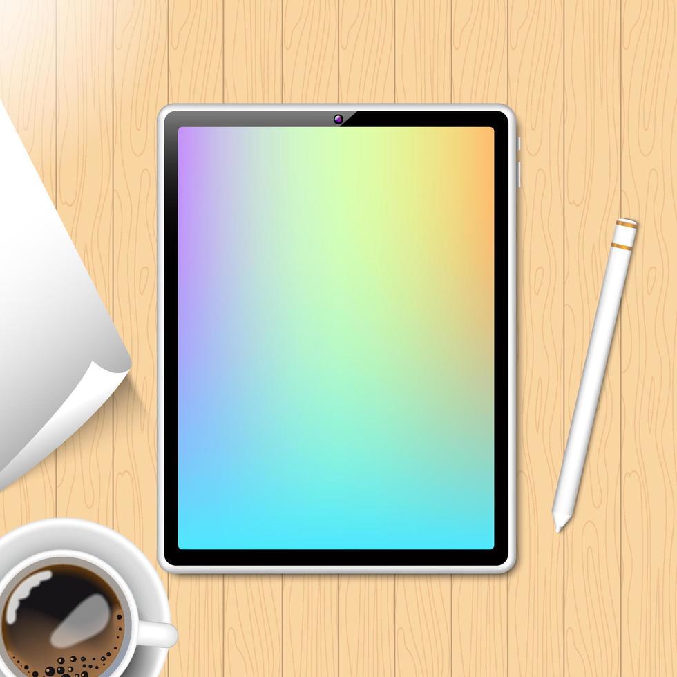 White Tablet Mockup vector