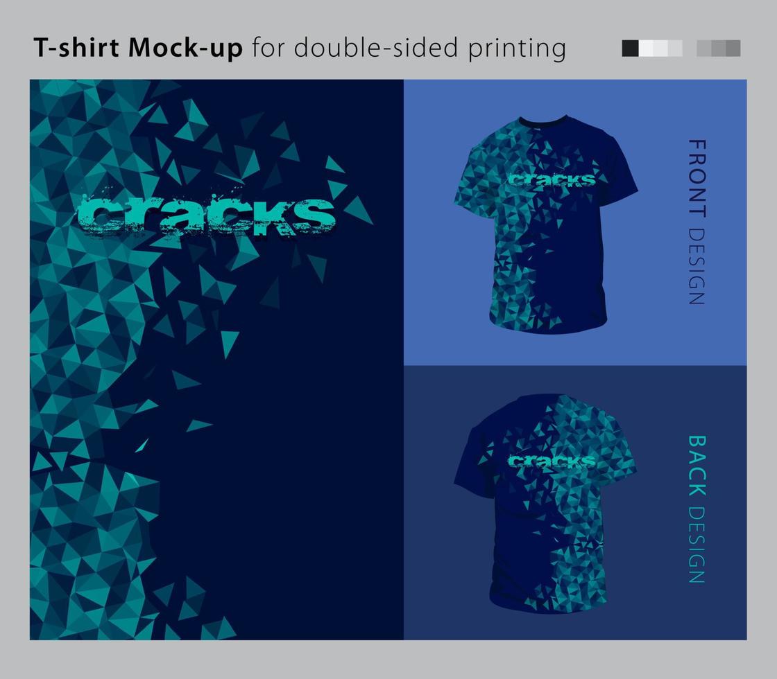 T-shirt for man front and back, Mock-up for double-sided printing vector