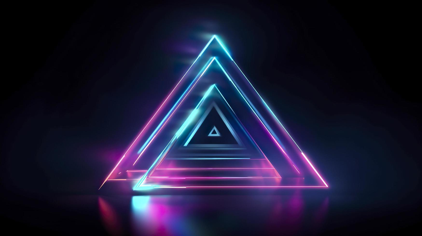 neon triangle background isolated on dark background, vector illustration, style zachowcin, in the style of neon and fluorescent light, neon realism, generat ai photo