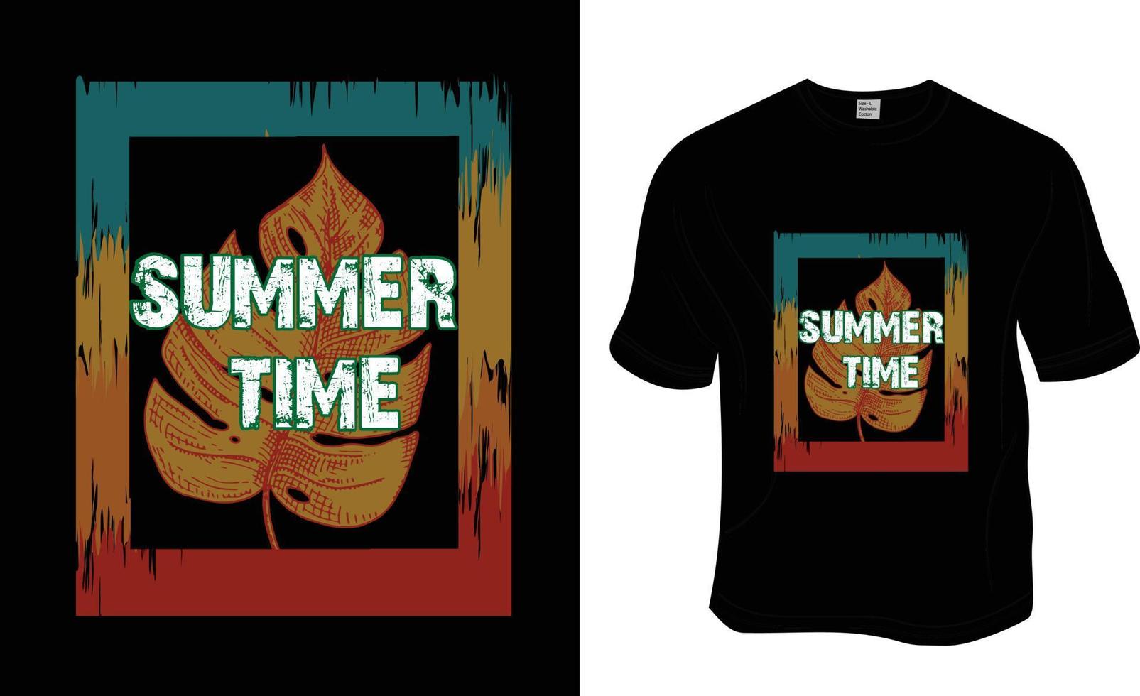 Summertime, Summer, Beach T-shirt Design. Ready to print for apparel, poster, and illustration. Modern, simple, lettering. vector