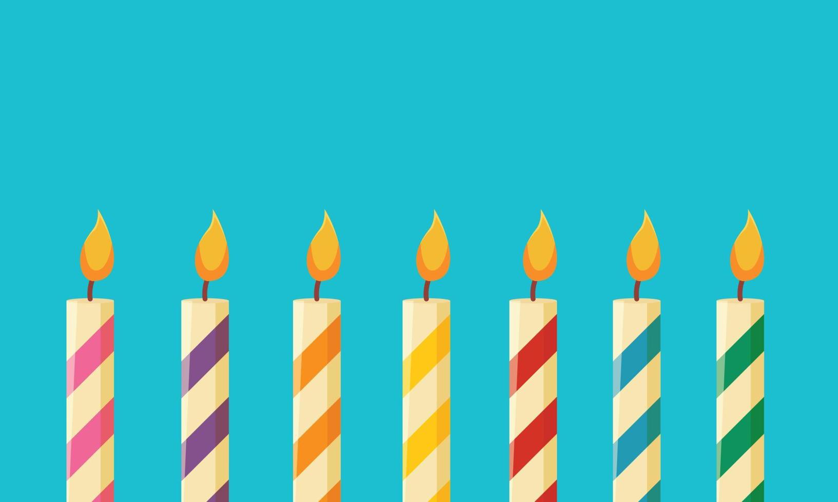 colorful birthday candles vector illustration