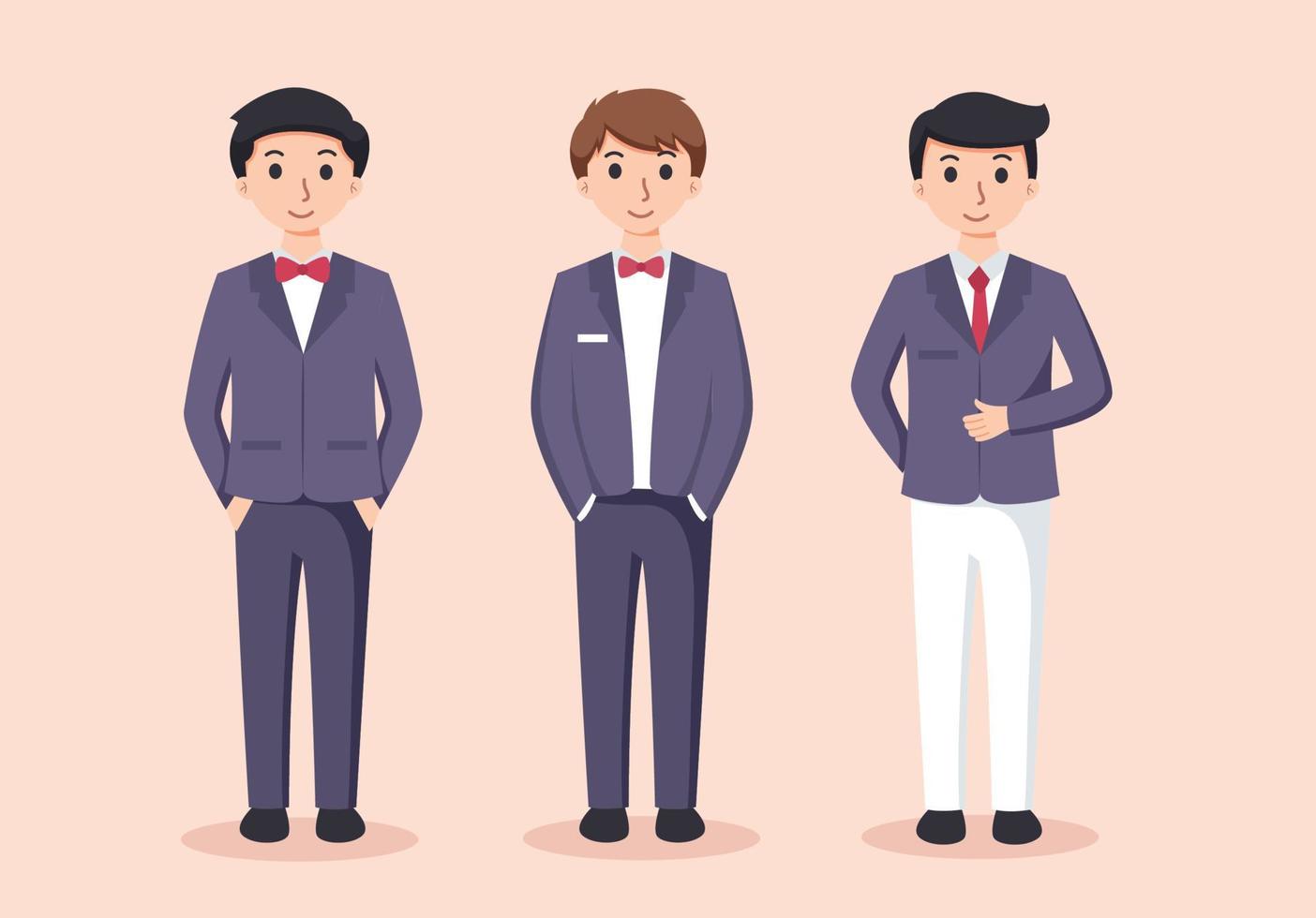 set of man in suit. businessman vector illustration