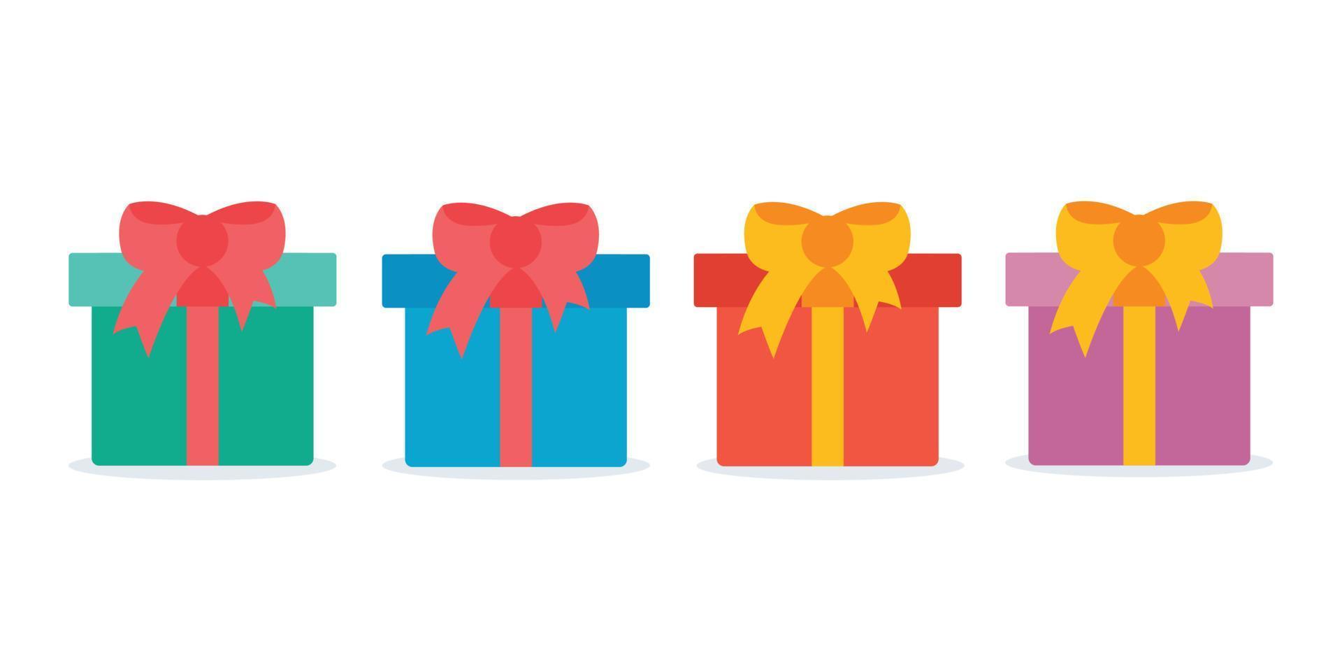 set of gift boxes with a bow vector illustration