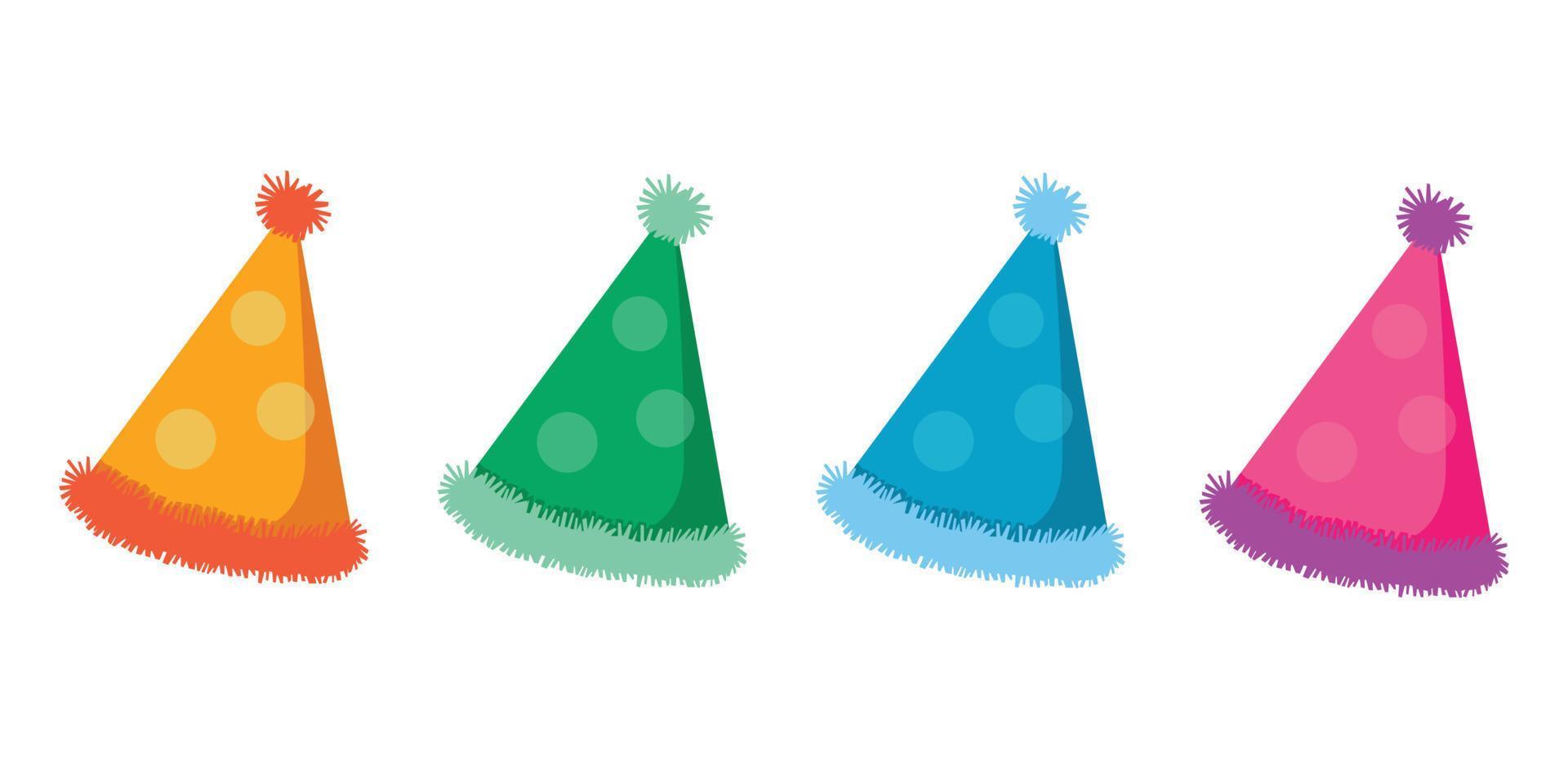 colorful party hat celebration element vector illustration