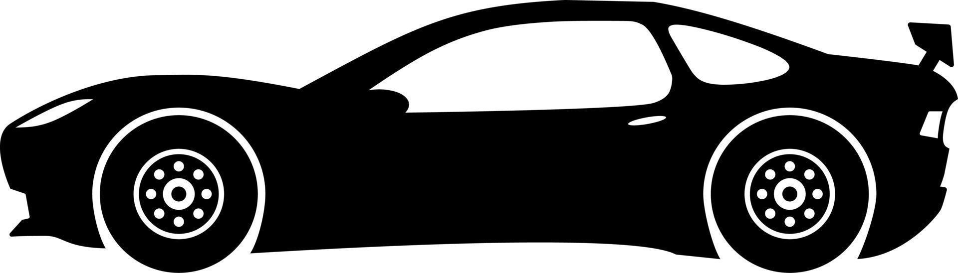 Sport car icon vector. Vector illustration of sport car. Vehicle icon of fast car for design regarding transportation, race, automotive and automobile. Silhouette of transportation