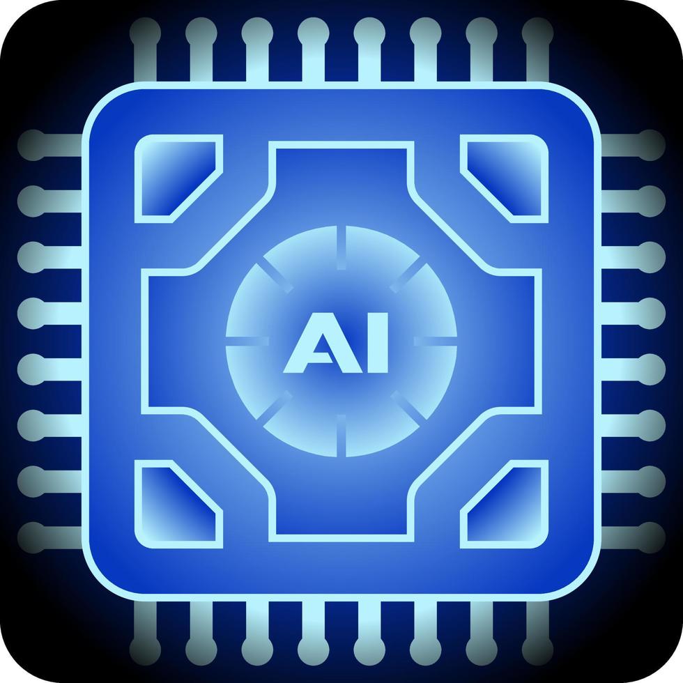 Artificial intelligence symbol vector illustration. Chipset artificial intelligence vector illustration. Chip icon for graphic resource of technology, futuristic, computer, cyber and science