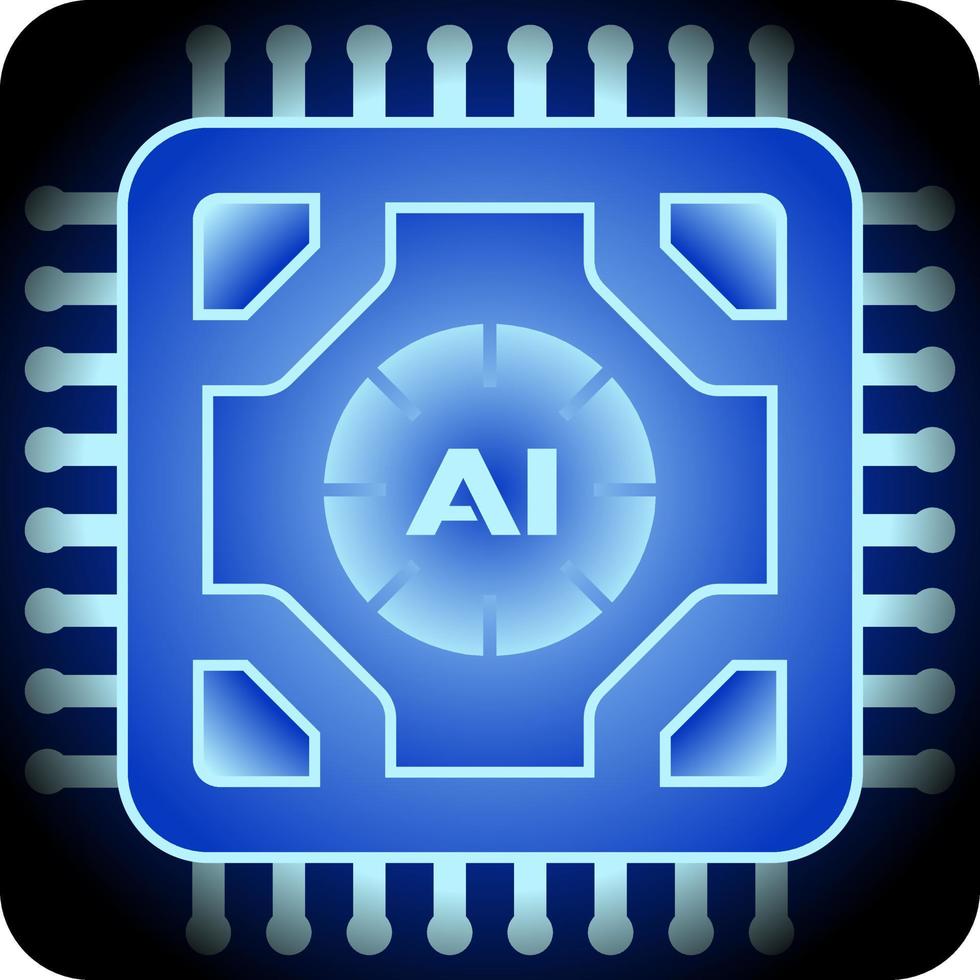 Artificial intelligence symbol vector illustration. Chipset artificial intelligence vector illustration. Chip icon for graphic resource of technology, futuristic, computer, cyber and science