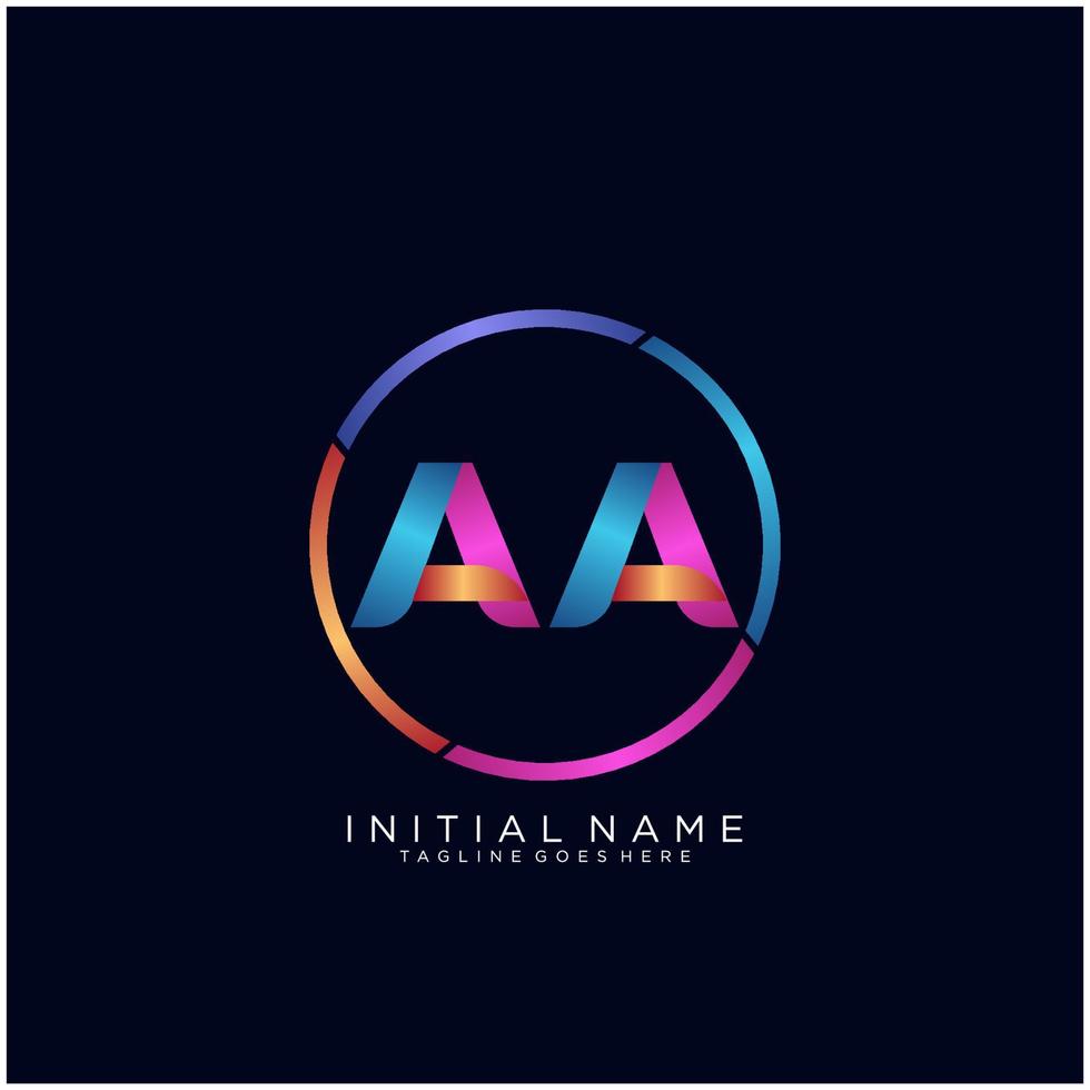 Letter AA colorfull logo premium elegant template vector