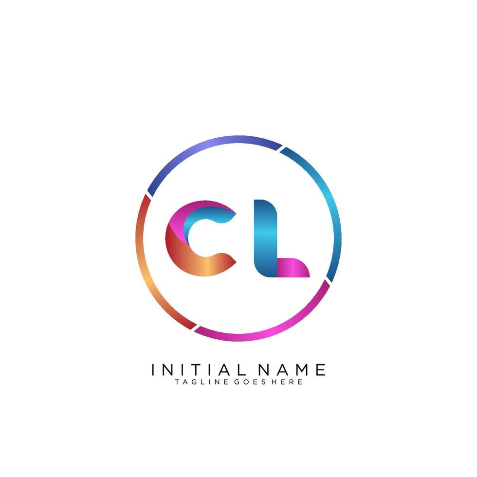 Letter CL colorfull logo premium elegant template vector