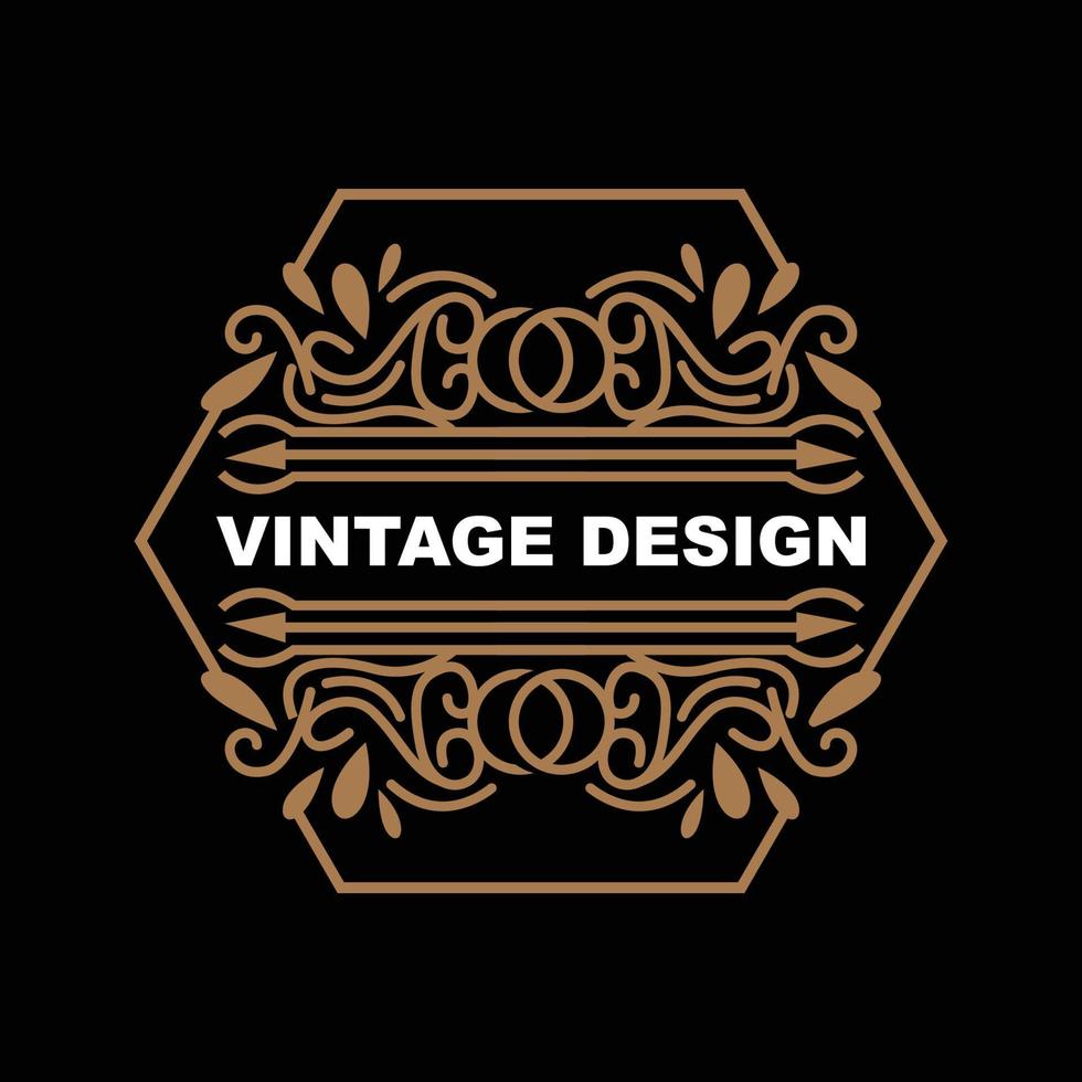 diseño retro vintage, logotipo de adorno vectorial minimalista de lujo, con estilo mandala y batik, ilustración de marca de producto, invitación, banner, moda vector