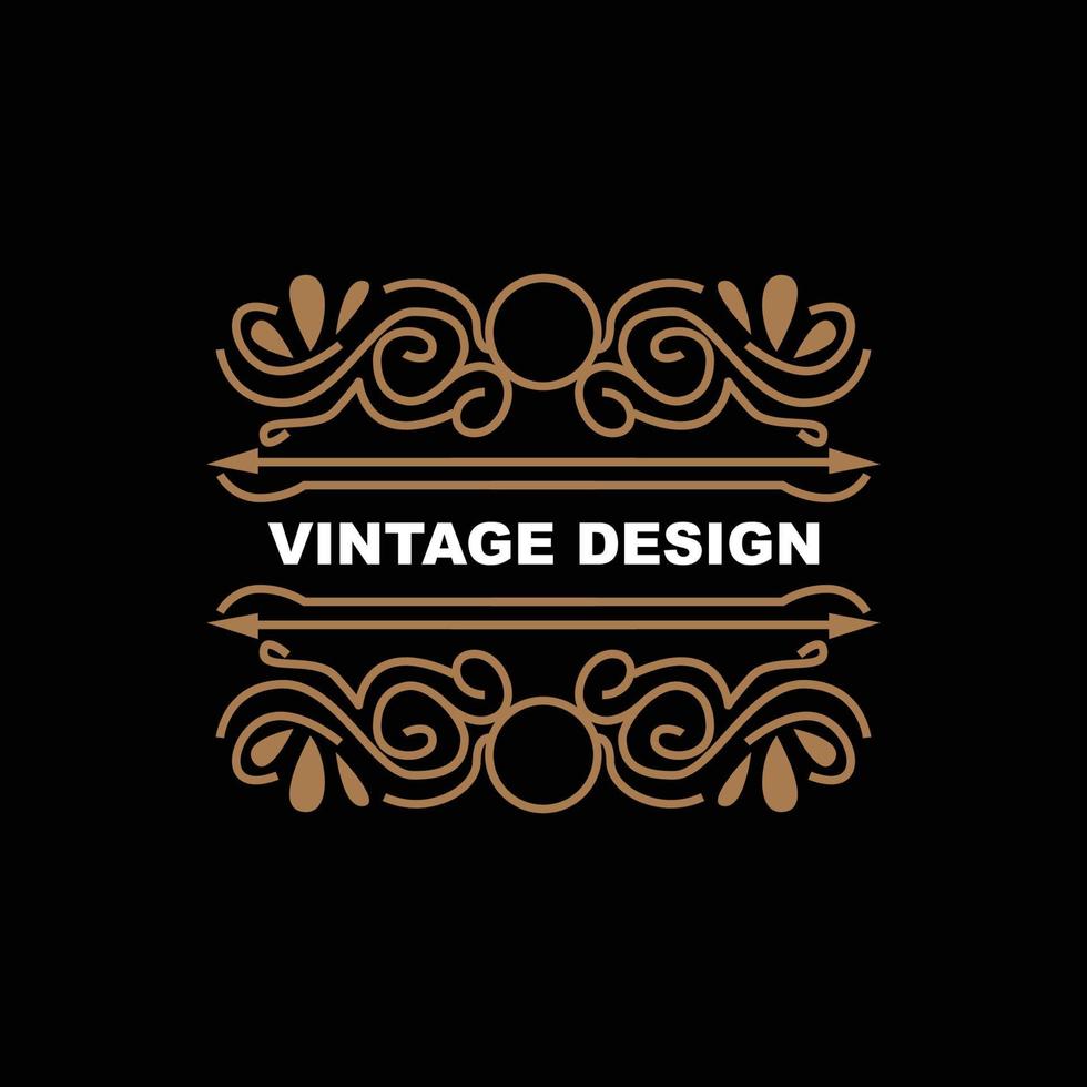 diseño retro vintage, logotipo de adorno vectorial minimalista de lujo, con estilo mandala y batik, ilustración de marca de producto, invitación, banner, moda vector