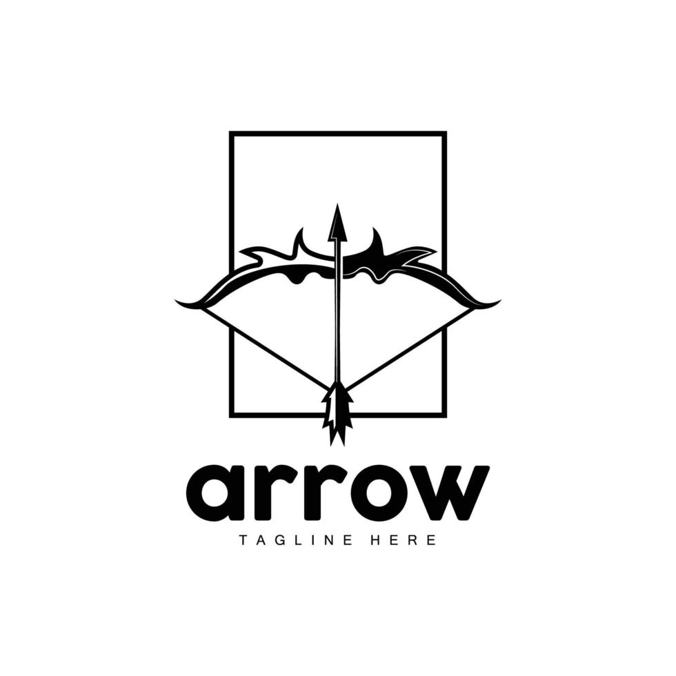 flecha logo, arco flecha minimalista sencillo diseño, arquero vector, templet ilustración símbolo icono vector