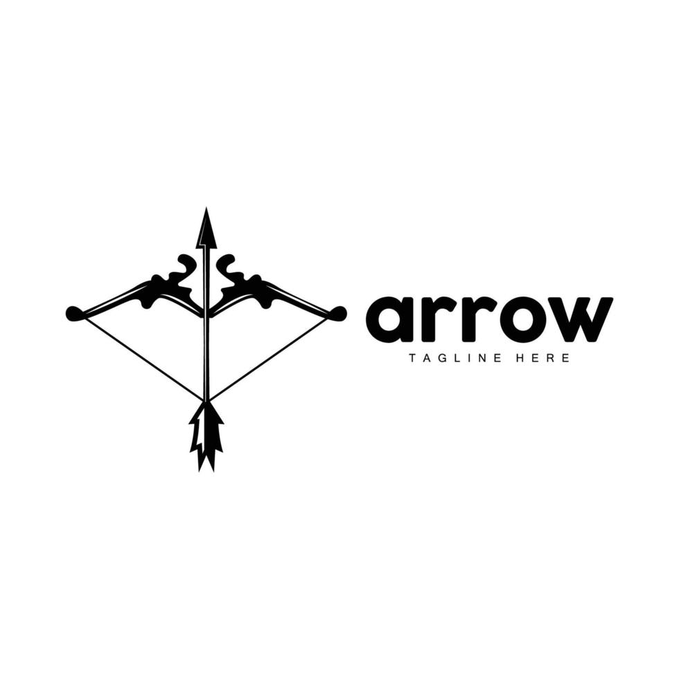 flecha logo, arco flecha minimalista sencillo diseño, arquero vector, templet ilustración símbolo icono vector