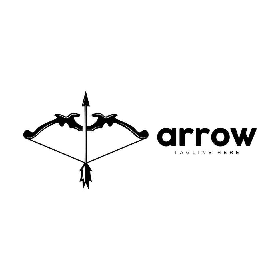 Arrow Logo, Bow Arrow Minimalist Simple Design, Archer Vector, Templet Illustration Symbol Icon vector