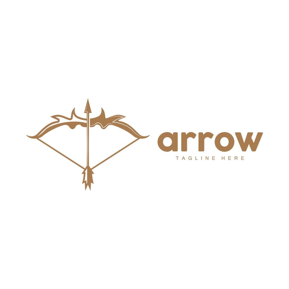 Arrow Logo, Bow Arrow Minimalist Simple Design, Archer Vector, Templet Illustration Symbol Icon vector