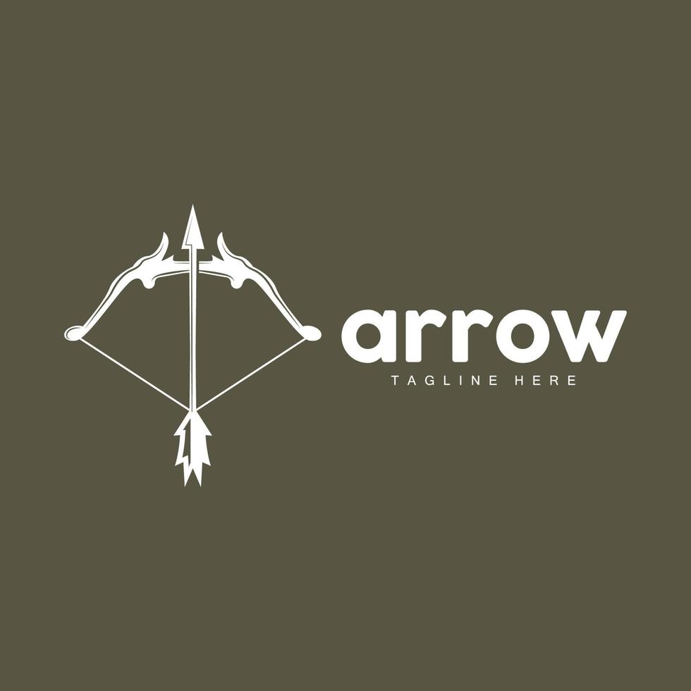 Arrow Logo, Bow Arrow Minimalist Simple Design, Archer Vector, Templet Illustration Symbol Icon vector