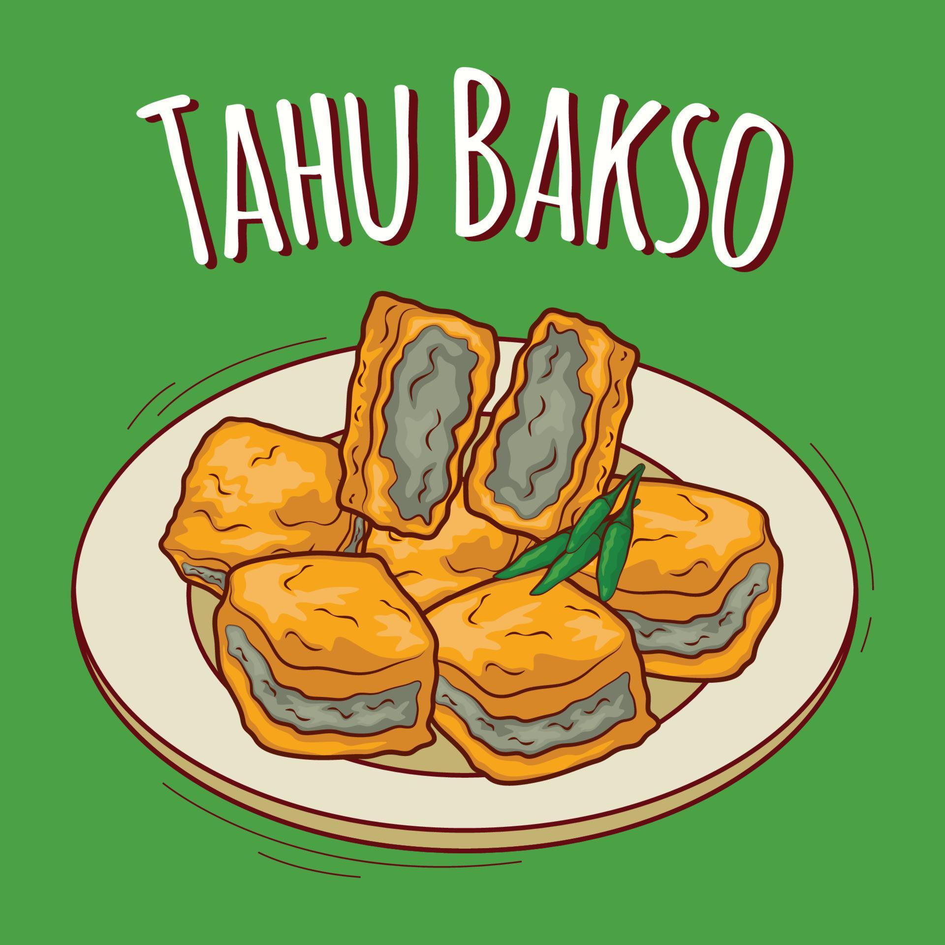Tahu bakso illustration Indonesian food with cartoon style 23061797